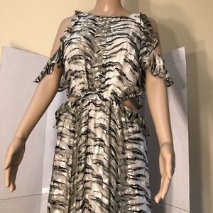 Topshop long cold shoulder dress